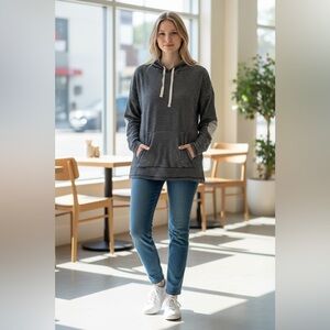 Talbots Striped Hoodie. Size Medium Petite